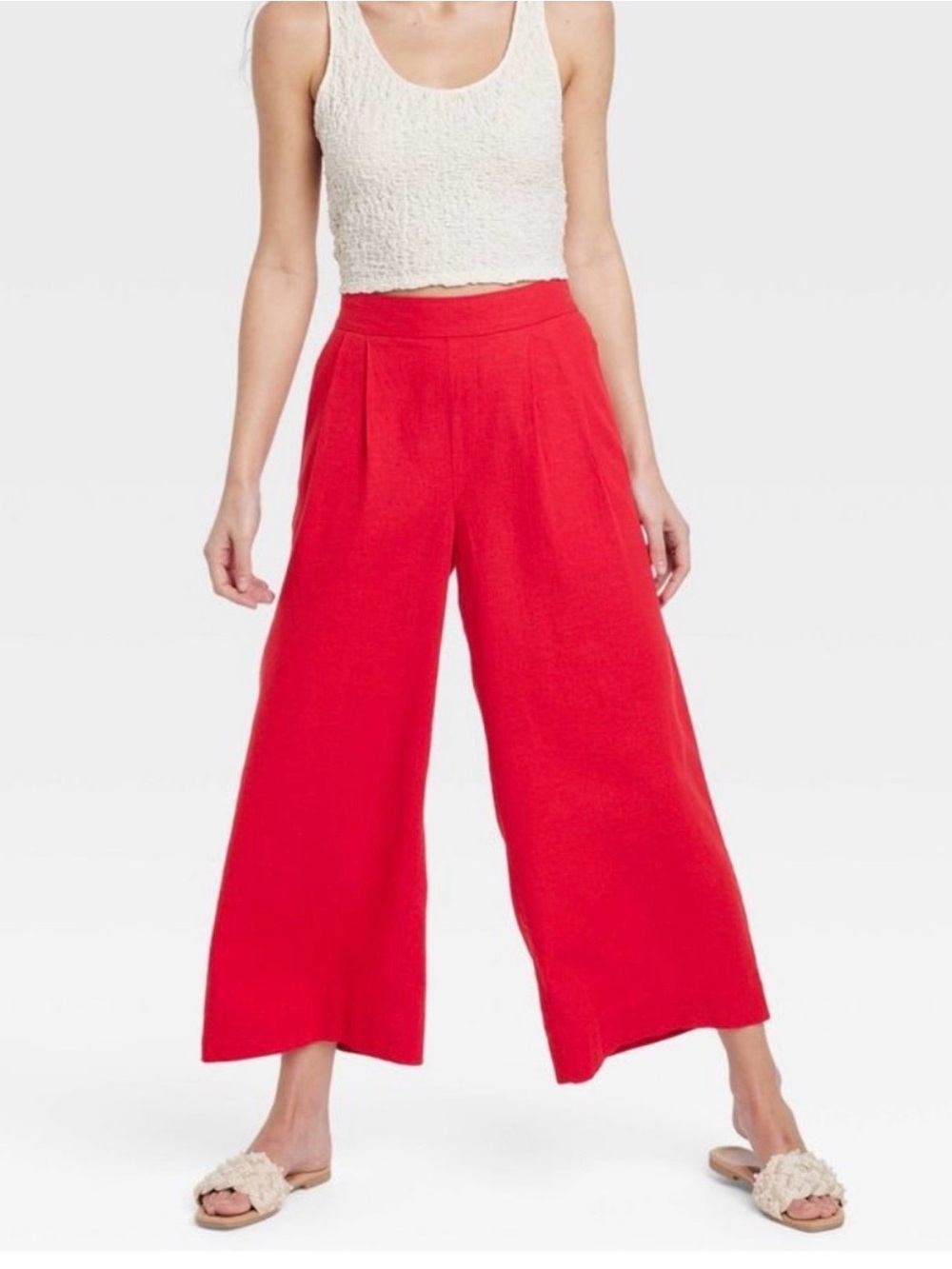 a new day Red Cropped Wide-Leg Pants